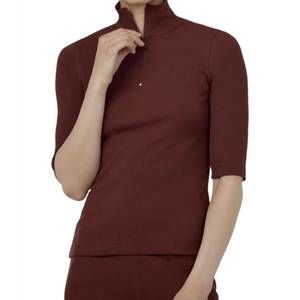 NEW PAPER LABEL mory half zip top in truffle